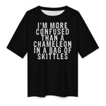 Men's Confused Me Typography Oversized T-shirt