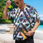 Men's Geometrical Pattern Abstract Half Sleeve Shirt
