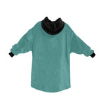 Men's Dark Cyan & Black Solid Blanket Hoodie