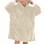 Men's Cream Yellow Solid Blanket Hoodie
