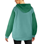 Women's Teal Blue & Bottle Green Solid Flannel Hoodie