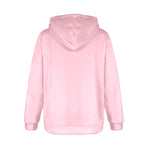Women's Pink Solid Flannel Hoodie