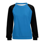 Women's Blue & Black Solid Sweatshirt
