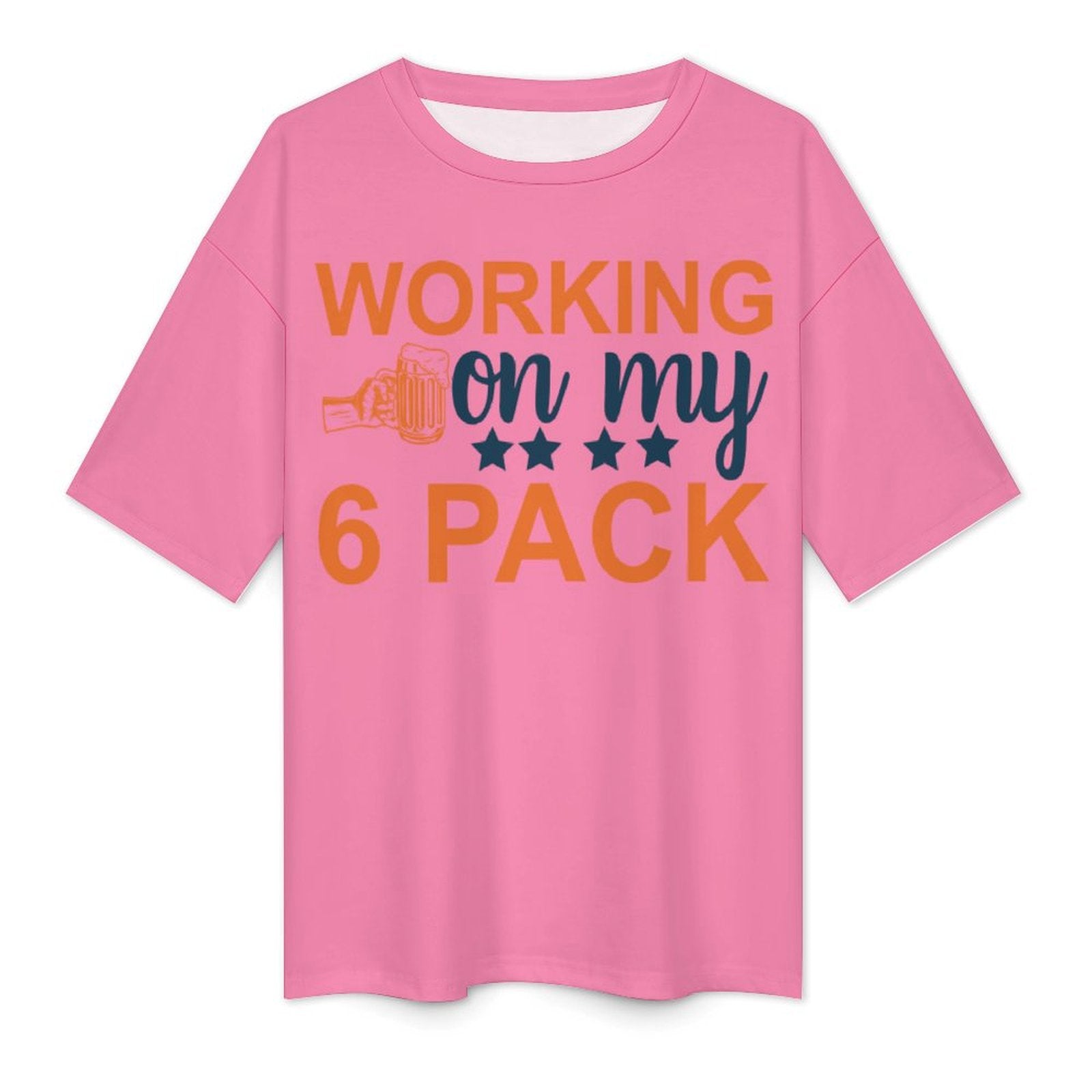 Men's 6 Pack Typography Oversized T-shirt