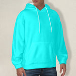 Men's Waterspout Blue Solid Flannel Hoodie