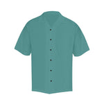 Men's Teal Blue Solid Half Sleeve Shirt
