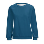 Women's Sea Blue Solid Sweatshirt