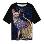Women's Trippy Cat Acid & Punk Oversized T-shirt