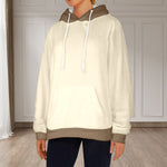 Women's Pearl Yellow & Brown Solid Flannel Hoodie