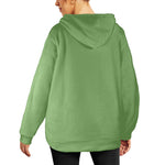 Women's Asparagus Solid Flannel Hoodie