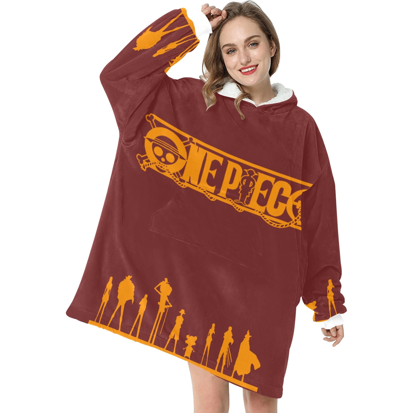 Women's One Piece Anime Blanket Hoodie