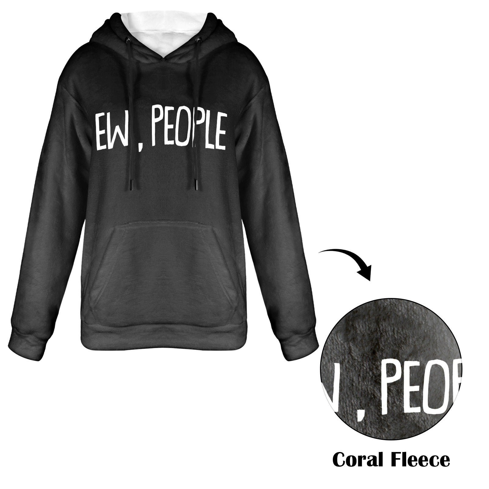 Women's Ew People Abstract Flannel Hoodie