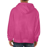 Men's Raspberry Pink Solid Flannel Hoodie