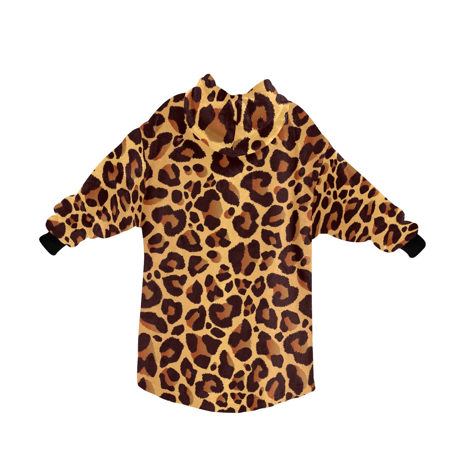 Women's Dark Leopard Print Abstract Blanket Hoodie