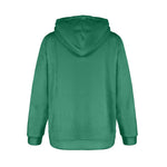 Women's Bottle Green Solid Flannel Hoodie