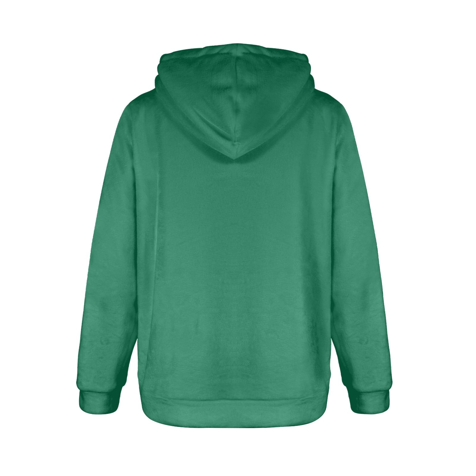 Women's Bottle Green Solid Flannel Hoodie