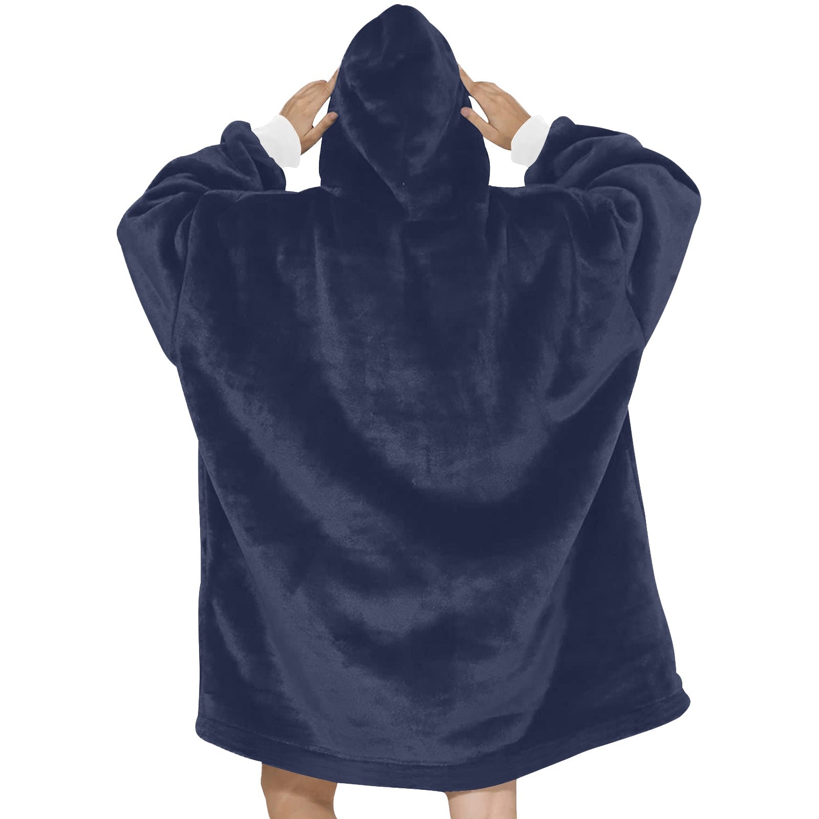 Women's Oxford Blue Solid Blanket Hoodie