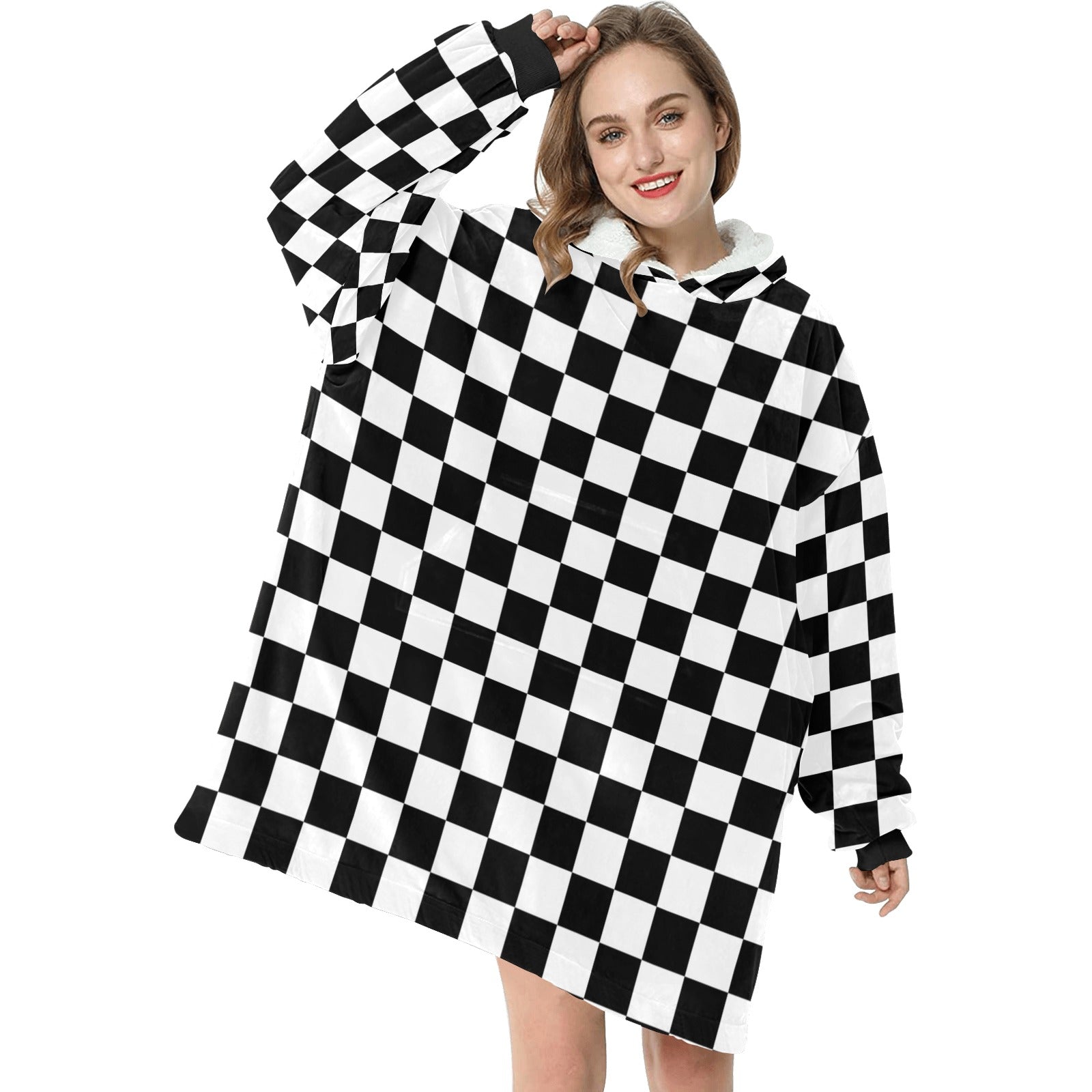 Women's Trippy Checker Abstract Blanket Hoodie
