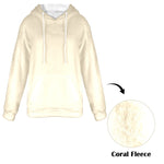 Women's Cream Solid Flannel Hoodie