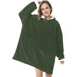 Women's Rifle Green Solid Blanket Hoodie
