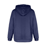 Women's Oxford Blue Solid Flannel Hoodie