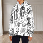 Women's Punk Abstract Flannel Hoodie