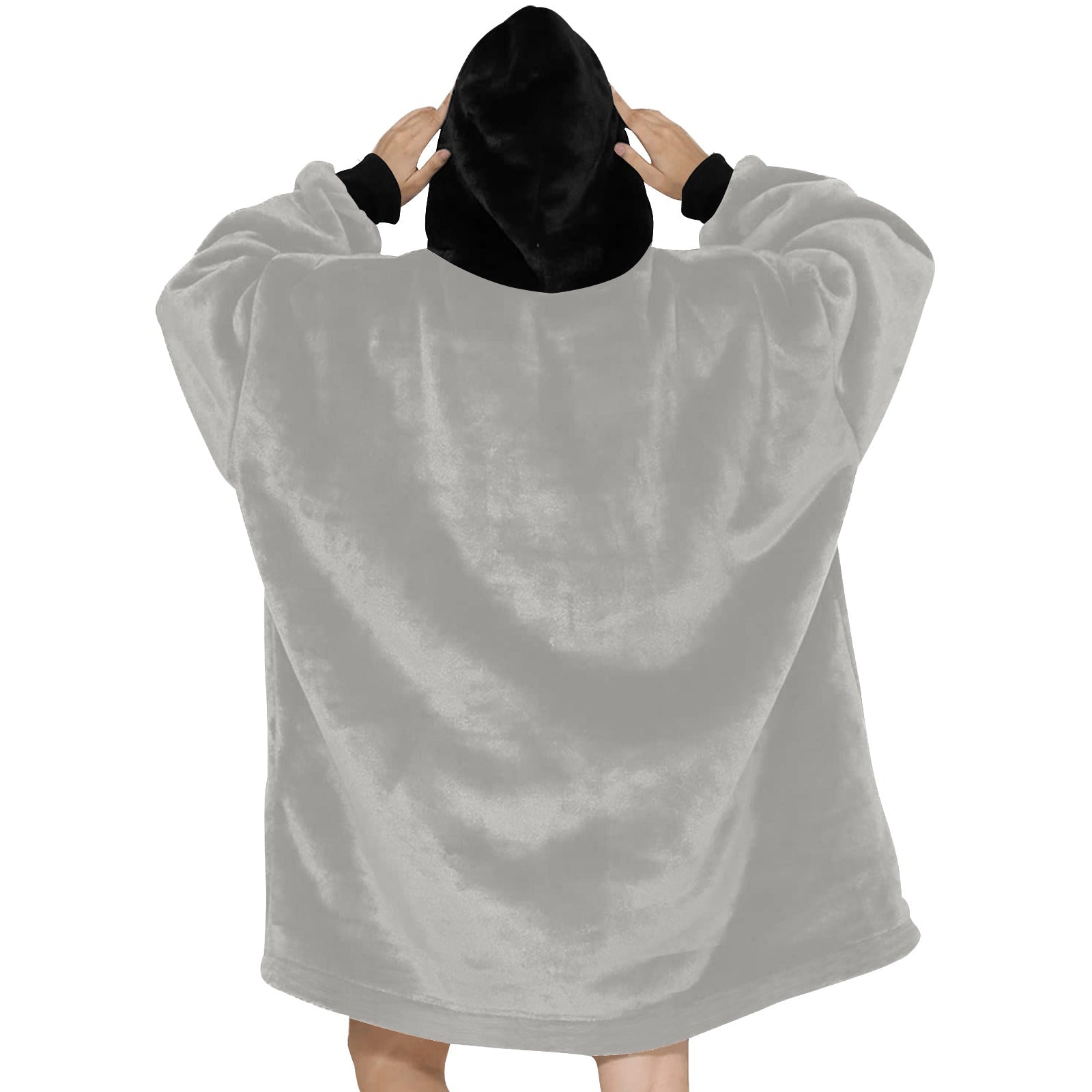 Women's Light Grey Solid Blanket Hoodie