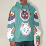 Men's Sailor Moon Cat Anime Flannel Hoodie