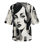 Women's Vintage Pin up Style Abstract Oversized T-shirt
