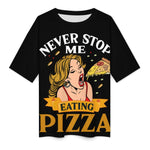 Women's Pizza Lover Abstract Oversized T-shirt