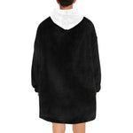 Men's Black & White Solid Blanket Hoodie