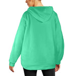 Women's Medium Spring Green Solid Flannel Hoodie