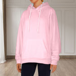 Women's Pink Solid Flannel Hoodie