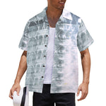 Men's Gray Tie-Dye Abstract Half Sleeve Shirt