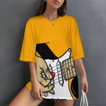 Women's Guitar Abstract Oversized T-shirt