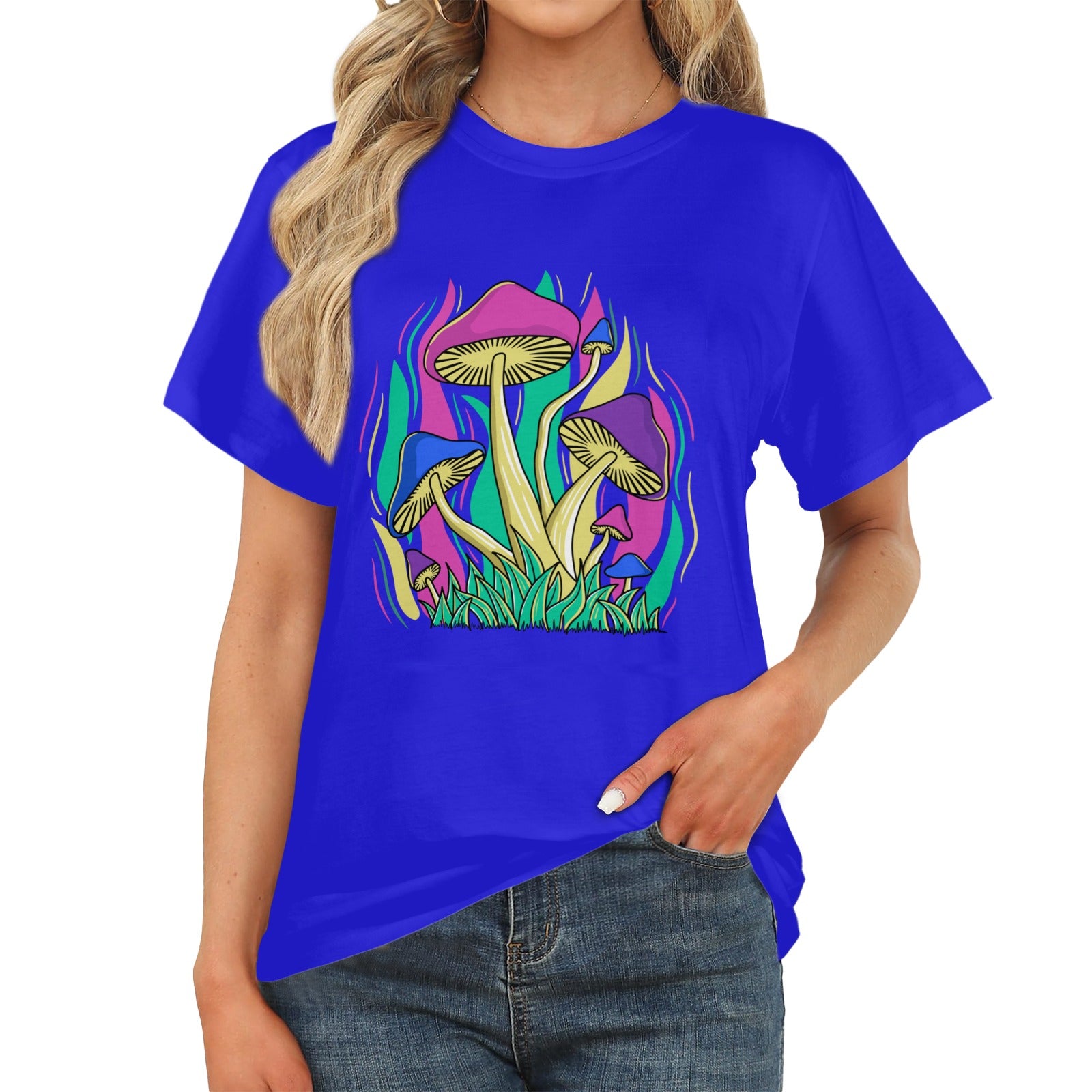 Women's Funky Mushroom Colony Acid & Punk Classic Fit T-shirt