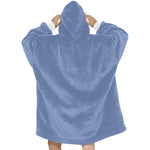 Women's Glaucous Blue Solid Blanket Hoodie