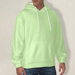 Men's Tea Green Solid Flannel Hoodie