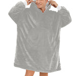 Men's Gray Solid Blanket Hoodie
