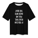 Women's Pull Me Back Typography Oversized T-shirt