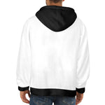 Men's White & Black Solid Flannel Hoodie