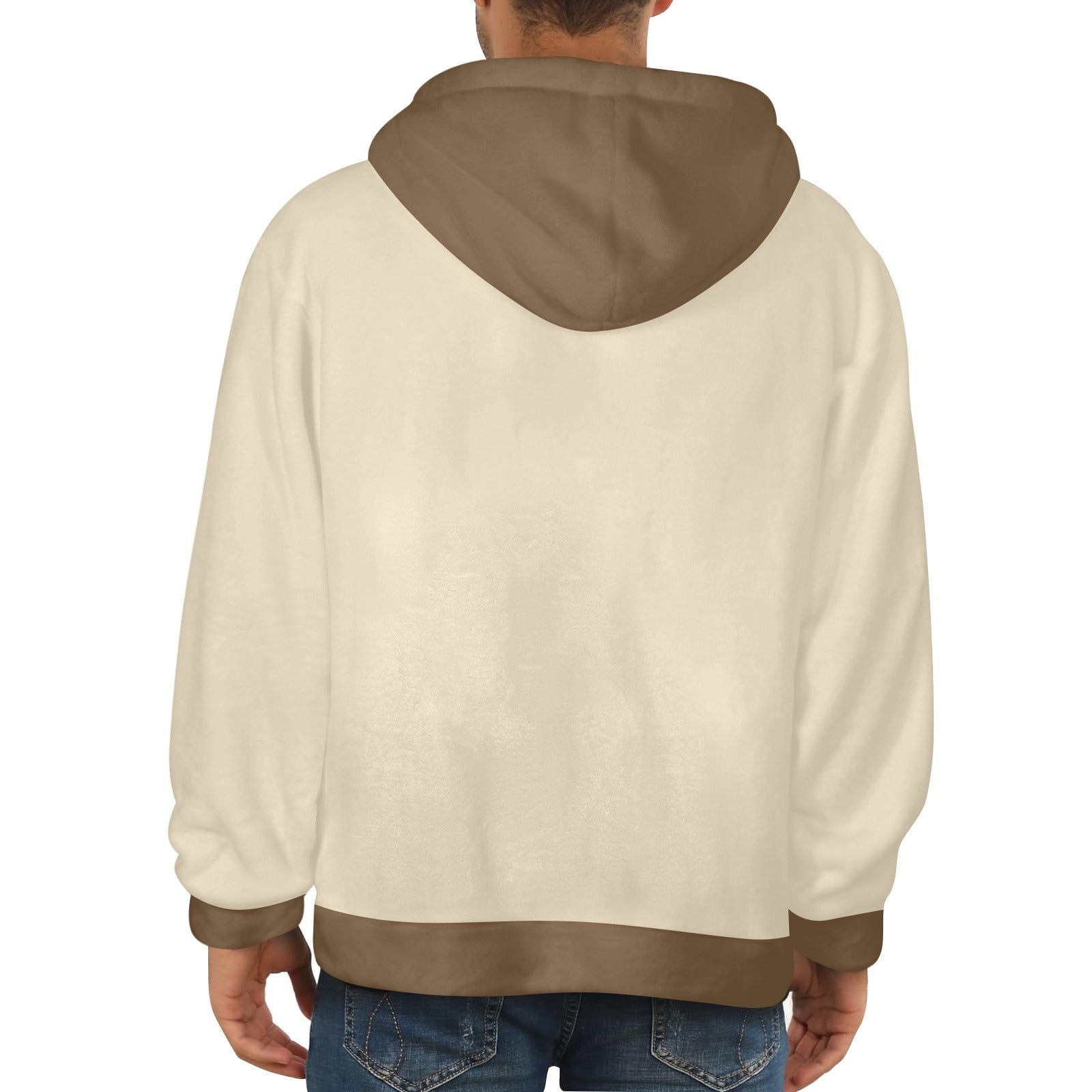 Men's Coffee Creme Solid Flannel Hoodie