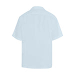 Men's Alice Blue Solid Half Sleeve Shirt