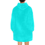 Men's Medium Turquoise Solid Blanket Hoodie