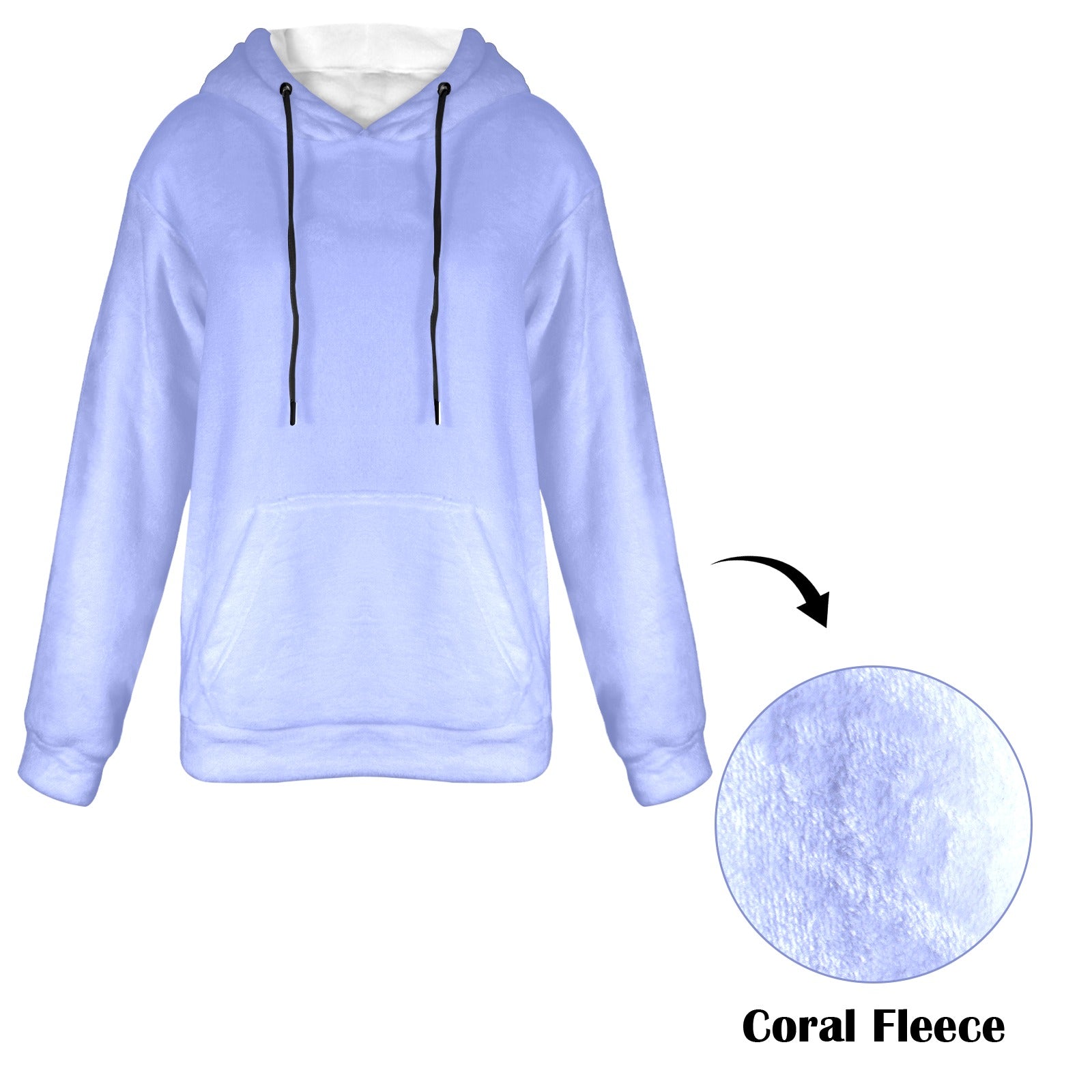 Women's Blue Bell Solid Flannel Hoodie