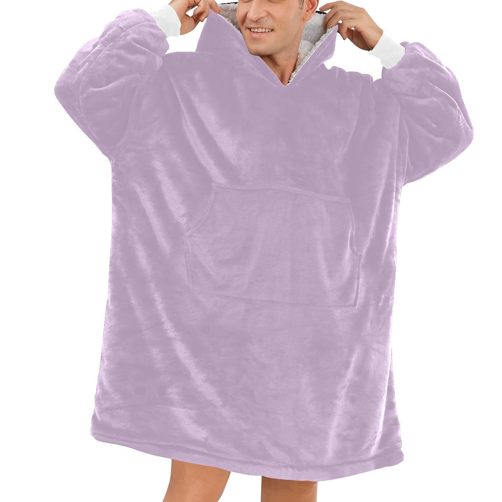 Men's Pastel Purple Solid Blanket Hoodie
