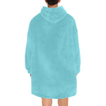 Men's Sea Blue Solid Blanket Hoodie