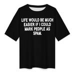 Women's Spam Typography Oversized T-shirt
