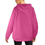 Women's Dark Pink Solid Flannel Hoodie
