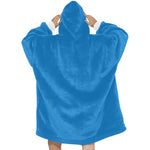 Women's Steel Blue Solid Blanket Hoodie